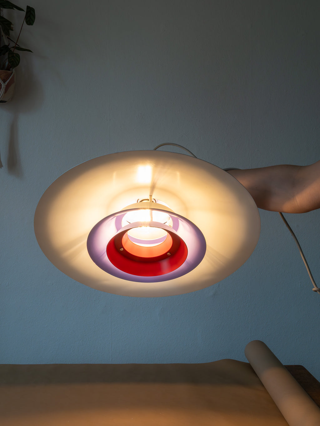 Wielowarstwowa lampa wisząca // Dania, lata 70/80